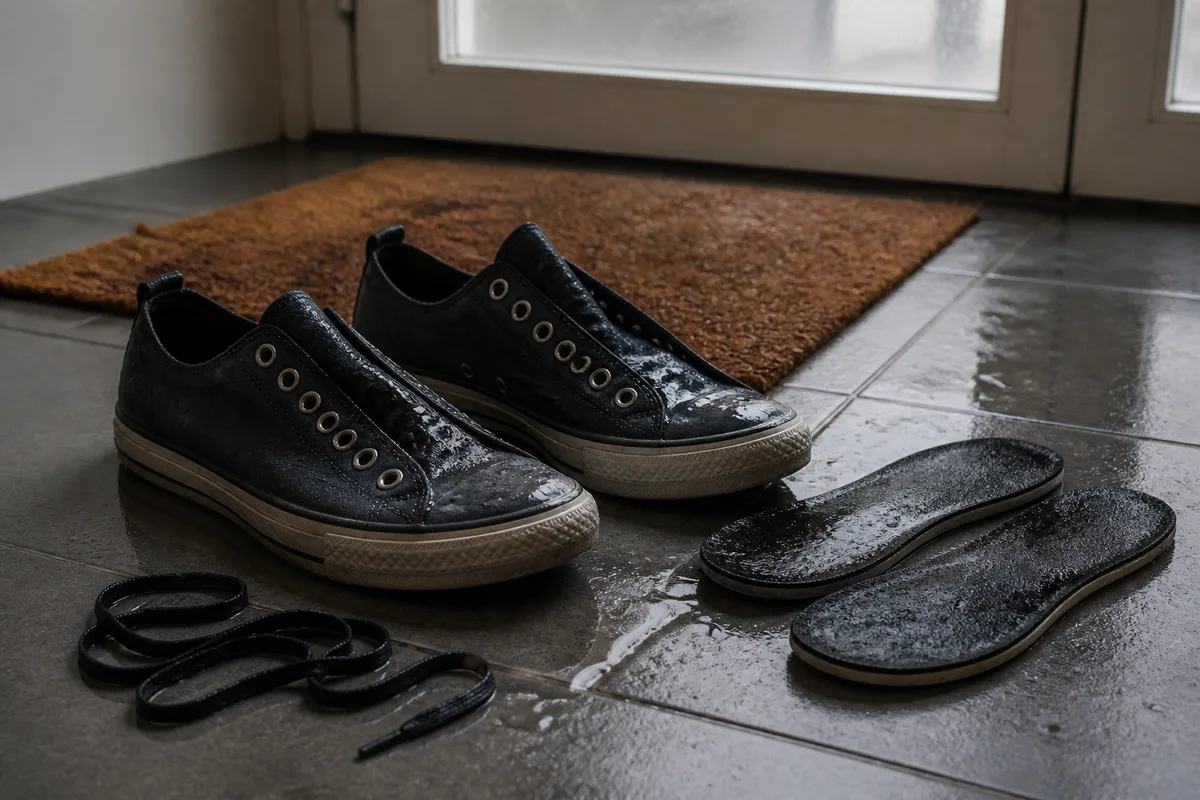 Faire sécher des chaussures mouillées sans les abîmer